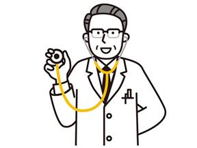 聴診器を持つ医者