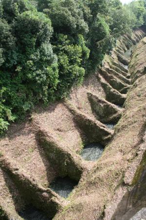 馬場楠井出の鼻ぐり　上空からの写真